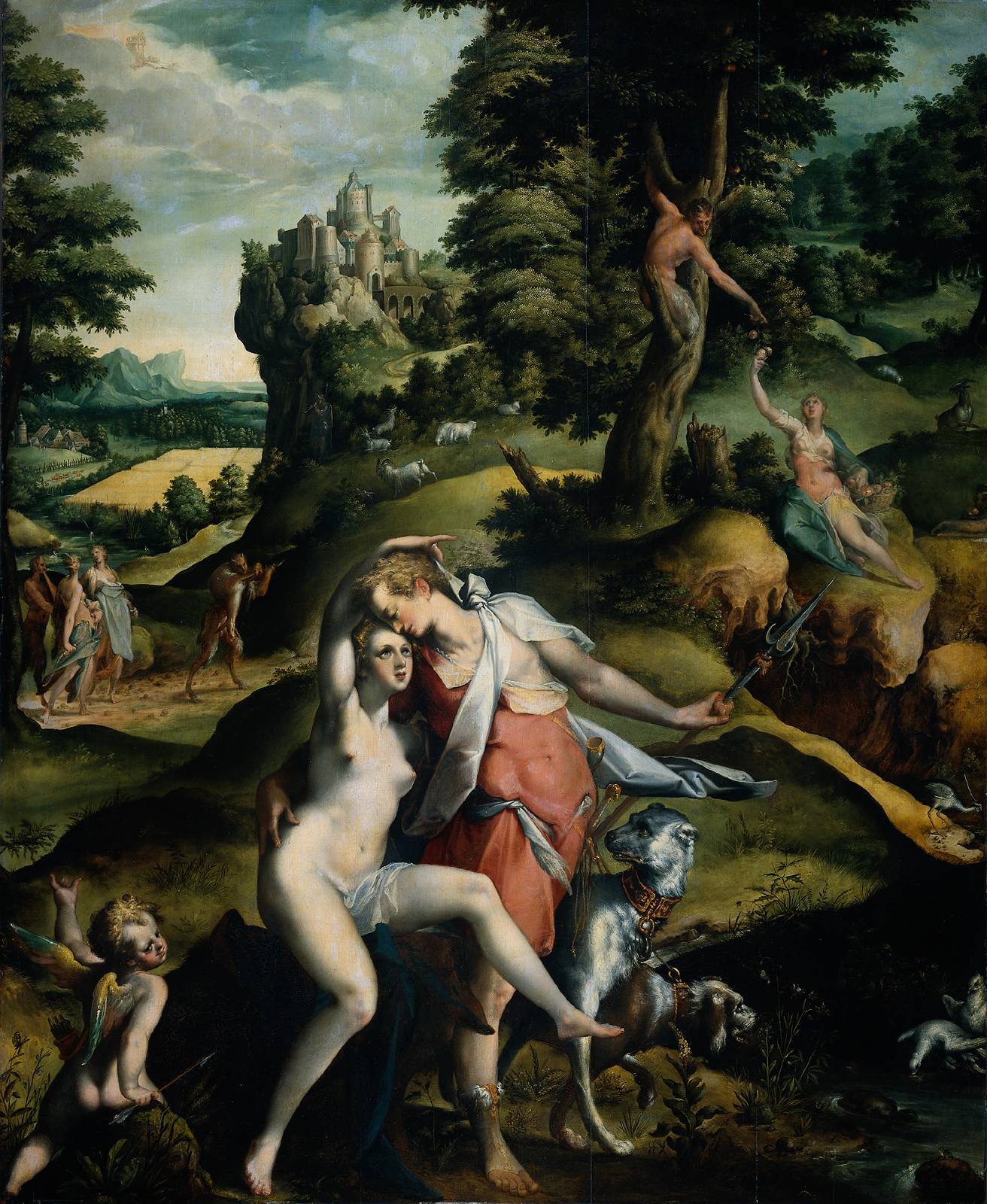 Venus And Adonis by Bartholomeus Spranger